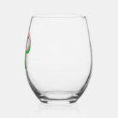 ライトピンク + 緑のブライズメイド ステムなしワイングラス (左)