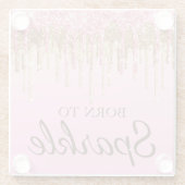 ライトピンク&金ゴールド滴下グリッタートゥスパ生まれルクル ガラスコースター (裏面)