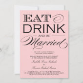 ライトピンク 食事、飲み物 | 結婚式招待状 招待状 (正面)