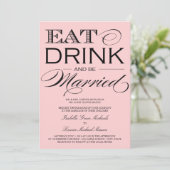 ライトピンク 食事、飲み物 | 結婚式招待状 招待状 (スタンド正面)