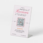 ライトピンクQRコードペデスタルサイン – フェミニンカスタム 台座サイン (正面)