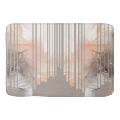 ライトピーチアンドタン抽象芸術 バスマット (正面)