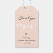 ライトピーチエレガントサンキューベビーガールシャワー ギフトタグ (正面)