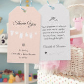 ライトピーチエレガントサンキューベビーガールシャワー ギフトタグ