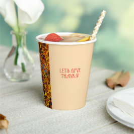 ライトピーチディナーオータムハッピーサンクスギビング 紙コップ