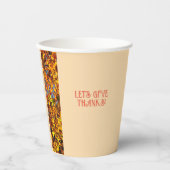 ライトピーチディナーオータムハッピーサンクスギビング 紙コップ (正面)