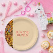 ライトピーチファミリーギャザリング感謝していハッピーズ与えズ ペーパープレート (パーティー)