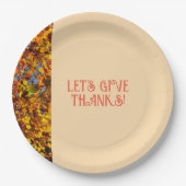 ライトピーチファミリーギャザリング感謝していハッピーズ与えズ ペーパープレート (正面)