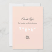 ライトピーチミニマリストベビーガールシャワー サンキューカード (正面)