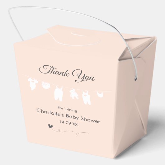 ライトピーチミニマリストベビーガールシャワー フェイバーボックス (裏面)