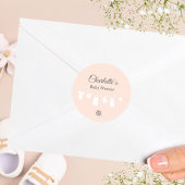 ライトピーチミニマリストベビーガールシャワー ラウンドシール