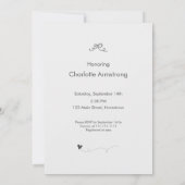 ライトピーチミニマリストベビーガールシャワー 招待状 (裏面)