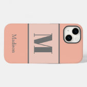 ライトピーチモノグラム名 Case-Mate iPhoneケース (裏面 (横))