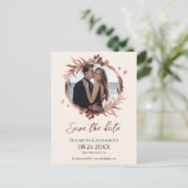 ライトピーチリース写真の保存日付 ポストカード (スタンド正面)