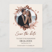 ライトピーチリース写真の保存日付 ポストカード (正面)