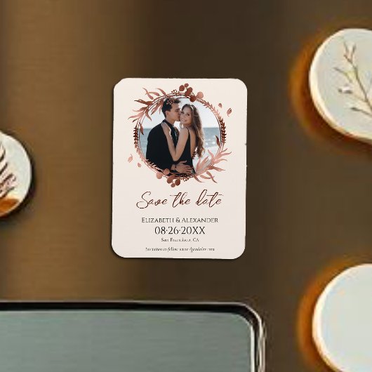 ライトピーチリース写真の保存日付 マグネット