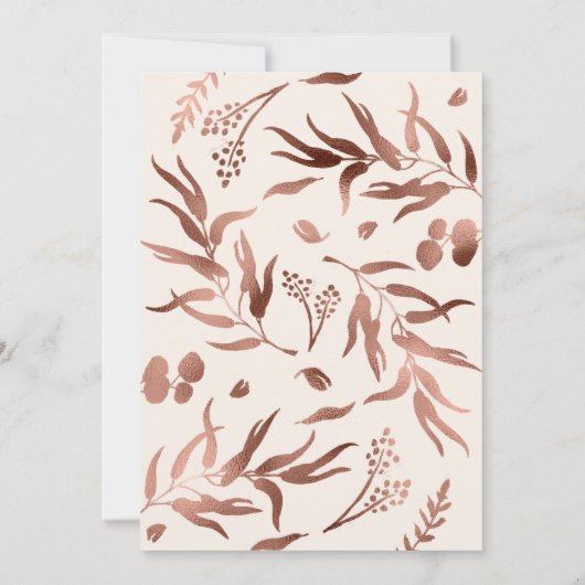 ライトピーチリース写真の保存日付 招待状 (裏面)