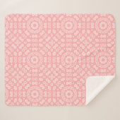 ライトピーチ抽象芸術ハートパターン シェルパブランケット (正面(横))