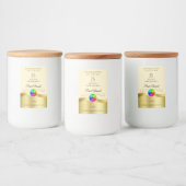 ライトピーチ波状金ゴールドロゴモノグラム製品ラベル フードラベル (ボトル)