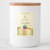 ライトピーチ波状金ゴールドロゴモノグラム製品ラベル フードラベル (正面)