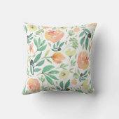 ライトピーチ&イエローウォーター色フラワーパターン クッション (裏面)