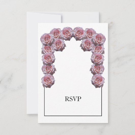 ライトピ素朴ンクバラウェディングRSVPカード 出欠カード (裏面)