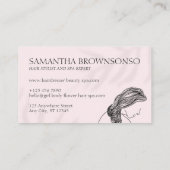 ライトフェミニン：ピンクの女性体美容師 名刺 (裏面)