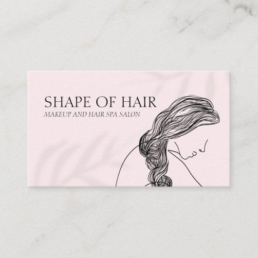 ライトフェミニン：ピンクの女性体美容師 名刺 (正面)