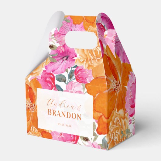 ライトフェードピンクオレンジガーデンフローラ結婚名 フェイバーボックス (正面サイド)