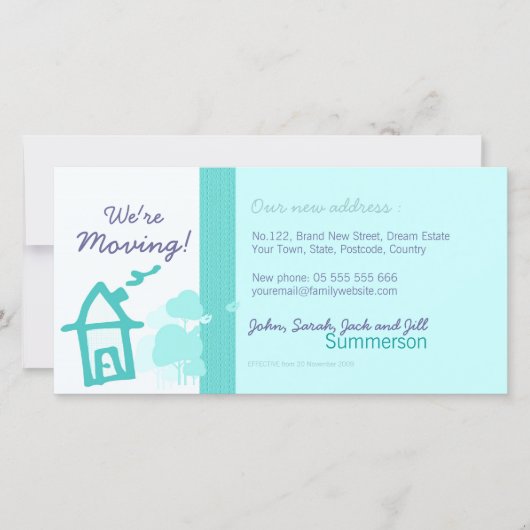 ライトフォトカードを移動しています 案内状 (正面)