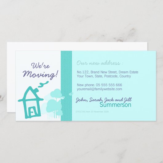 ライトフォトカードを移動しています 案内状 (正面/裏面)