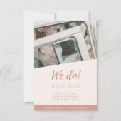 ライトフォトビーチ結婚式招待状ポートレート サンキューカード (正面)