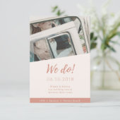 ライトフォトビーチ結婚式招待状ポートレート サンキューカード (スタンド正面)