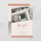 ライトフォトビーチ結婚式招待状ポートレート サンキューカード (正面/裏面)