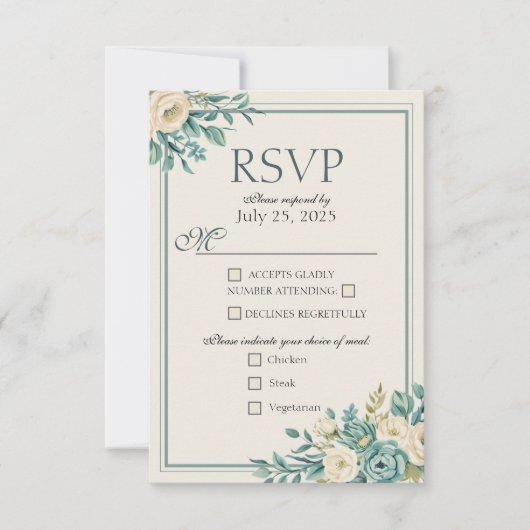 ライトフォーマルフラワーレスポンスカード 出欠カード (正面)