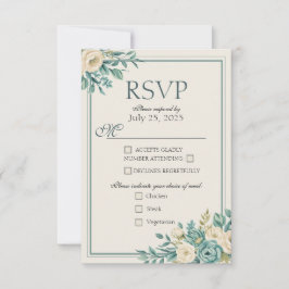 ライトフォーマルフラワーレスポンスカード 出欠カード