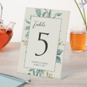 ライトフォーマルフローラパーソナライズされたテーブル番号 台座サイン (インサイチュ)