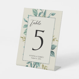 ライトフォーマルフローラパーソナライズされたテーブル番号 台座サイン