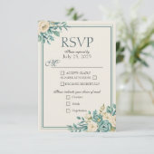 ライトフォーマル フローラル 返信カード (スタンド正面)