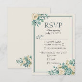 ライトフォーマル フローラル 返信カード (正面/裏面)