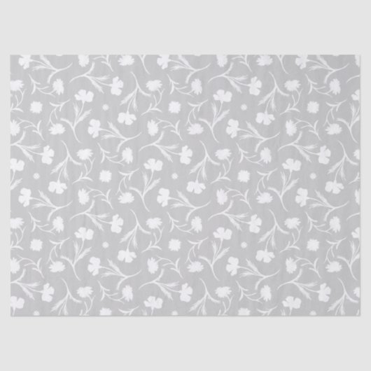 ライトフモダンララルパターンシックエレガントかわいいグレー 薄葉紙 (正面)