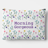 ライトフモダンララルパターンホワイトモーニングゴージャス アクセサリーポーチ (正面)