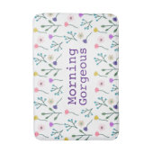 ライトフモダンララルパターンホワイトモーニングゴージャス バスマット (正面縦)