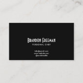 ライトフレーモダンア付きブラックシルエットシェフ 名刺 (裏面)