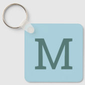 ライトブかわいらしルーシンプルトイニシャルキーチェーン キーホルダー (正面)