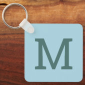 ライトブかわいらしルーシンプルトイニシャルキーチェーン キーホルダー (正面)