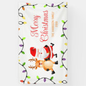 ライトブカラフルルサンタトナディアクリスマス 横断幕 (縦)