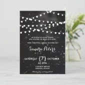 ライトブライダルシャワーの招待の黒い《写真》ぼけ味の一連 招待状 (スタンド正面)