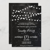 ライトブライダルシャワーの招待の黒い《写真》ぼけ味の一連 招待状 (正面/裏面)