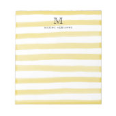 ライトブライトイエローウォーター色ストライプモノグラム ノートパッド (正面)